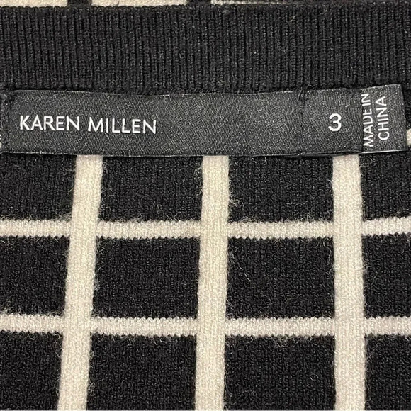KAREN MILLEN NWOT Windowpane Zip Front Cardigan - Picture 5 of 6